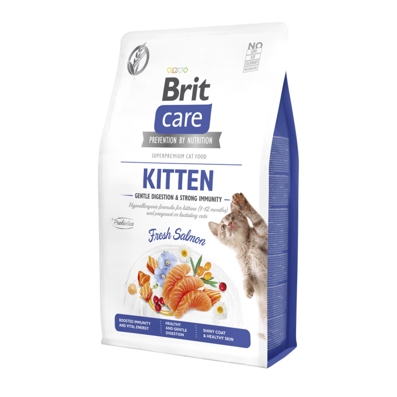 Brit Care au Saumon pour Chaton Sans Céréales, Immunité et Digestion 2 KG