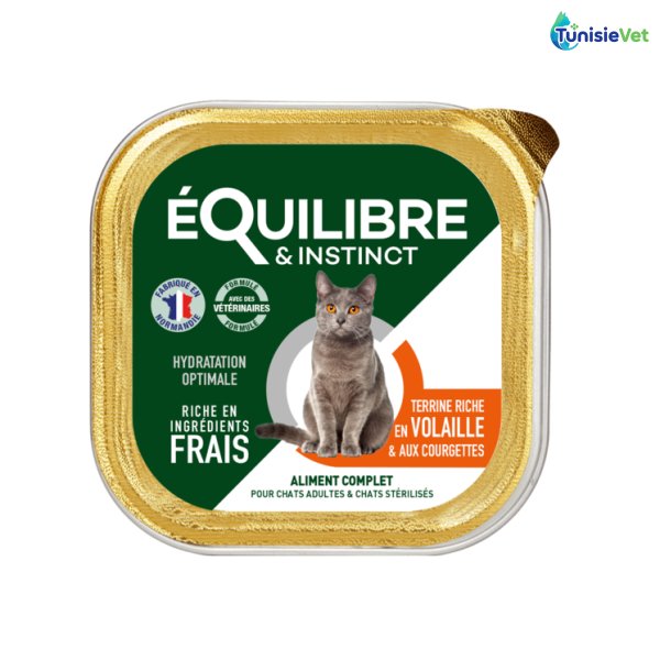 E&I BARQ VOLAILLE-COURGETTES CHAT STERIL BQ 85GR