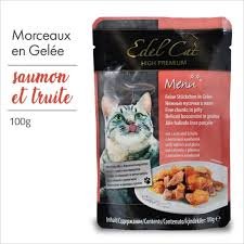 POCHON EDEL CAT GELEE SAUMON ET TRUITE 100g