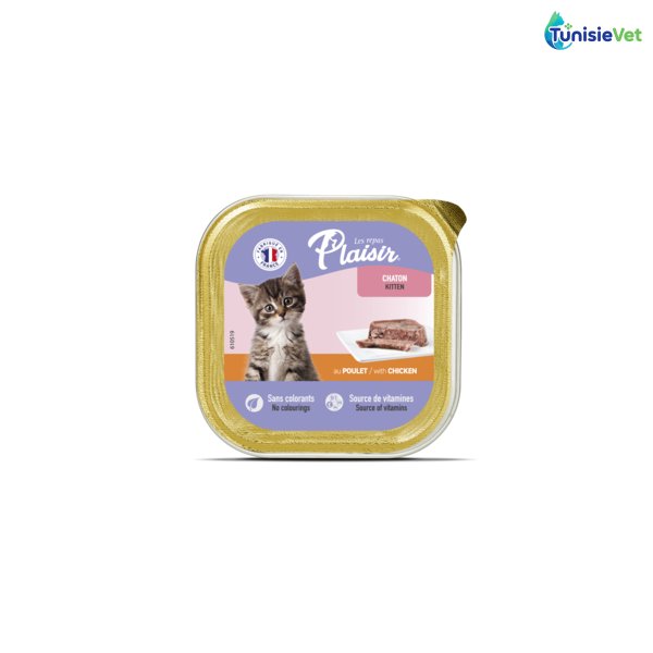 BARQUETTE PLAISIR KITTEN POULET/LAIT 100