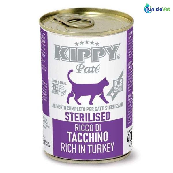 BOITE KIPPY CAT STERILISE DINDE 400 GR