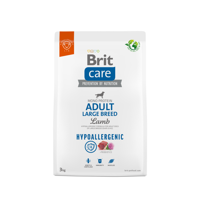 Brit Care Hypoallergénique Adulte Large à l'Agneau et au Riz 3kg