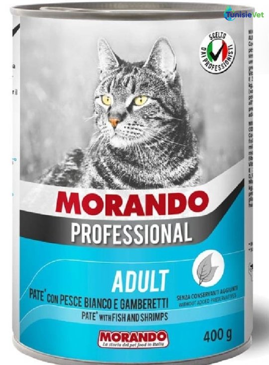 MORANDO professionnel gatto paté pesce et gamberetti 400g