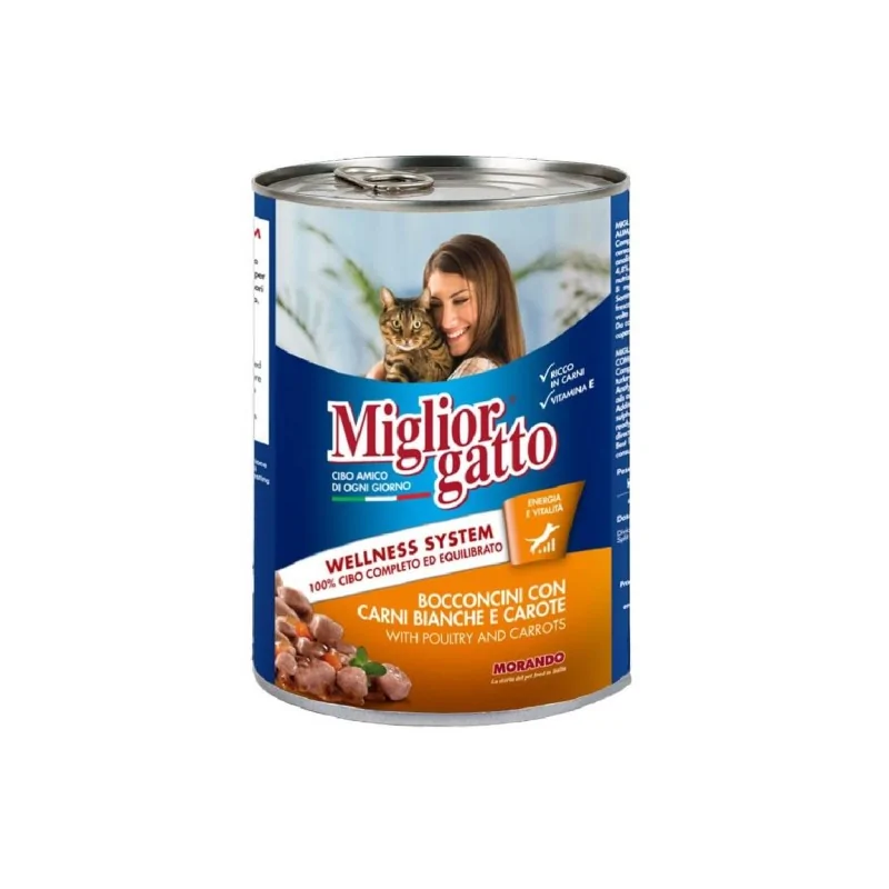 Bouchées Viande Blanche et carottes boite 405 gr